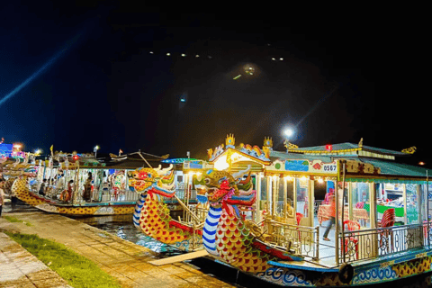 Hue: Food Tour with Guide and Royal Music on Dragon Boat Private: French guide