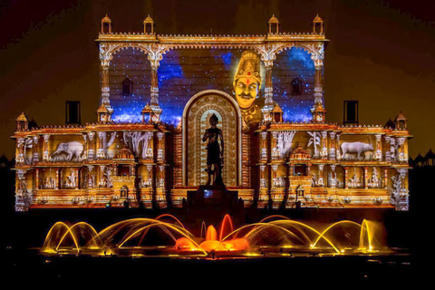 Delhi: Akshardham Temple Tour with Water & Light Show by Car Akshardham Water & Light Show with Old Delhi Tour