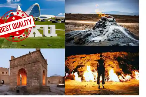 Baku:Gobustan-Absheron-Mud Volcanoes-Fire temple +Night tour