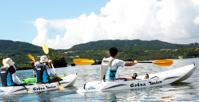 Visit Okinawa Fun sea kayaking adventure in beautiful waters in Motobu