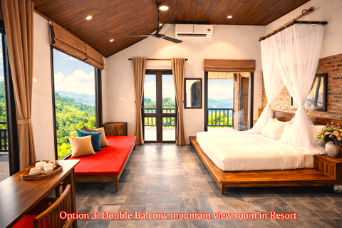 From Hanoi: 3-Day Ninh Binh & Pu Luong Nature Adventure Option 2: Deluxe Hotel & Deluxe Resort with Mountain View