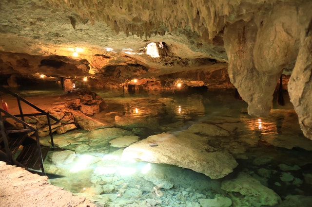 Adventure in the Cenote Yaxmuul: Mayan Shaman Ceremony and Rappelling