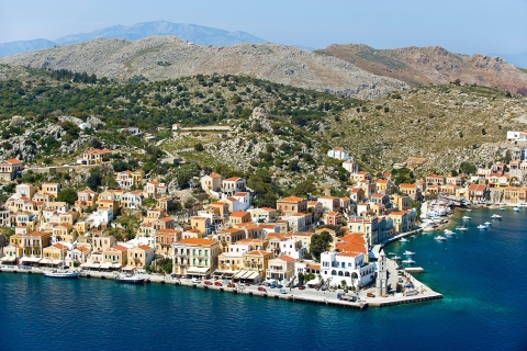 Rhodos: Dagtrip naar het eiland Symi per snelle bootBoottickets + transfer Lindos, Pefkos, Kalathos, Lardos