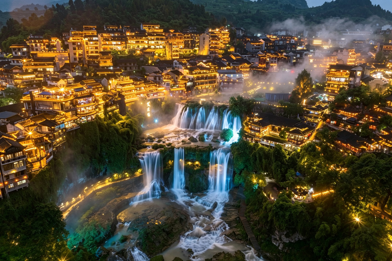 From Zhangjiajie: 2-Day Tour Hotel Pickup & Entry Tickets Night Tour Furong Ancient Town Self-guided