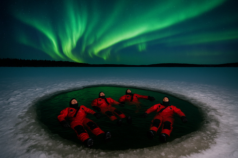 Rovaniemi: Ice Floating Experience with Northern lights