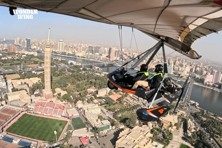 Microlight Flight over Pyramids and Nile River Egypt
