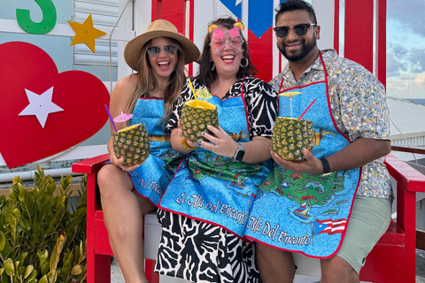 Make Piña Colada in a private rooftop in "La Perla"