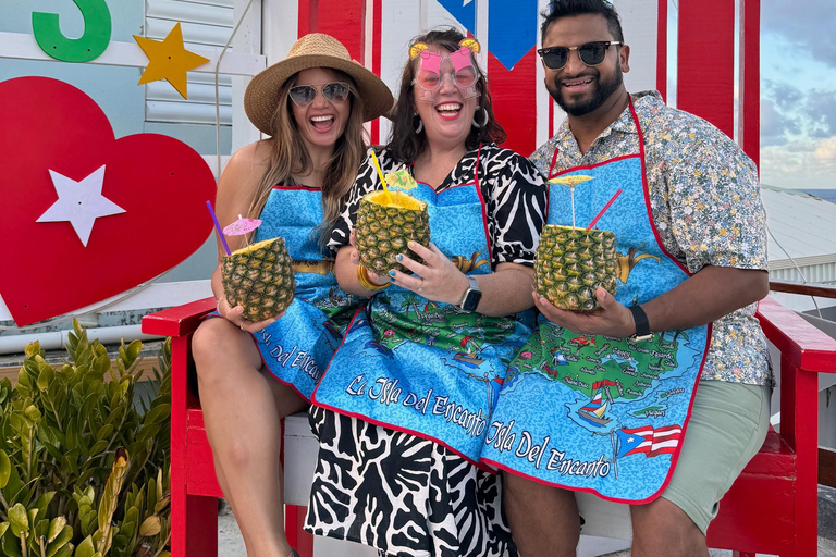 Make Piña Colada in a private rooftop in "La Perla"