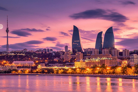 Luci della vita notturna di Baku