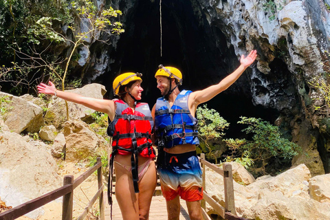 Phong Nha: Zipline Dark Cave & Paradise Cave Exploration Option 4: Full Adventure Experience - Drop-off in Hue