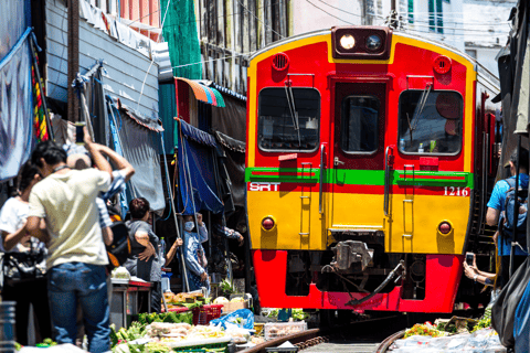 Floating Mkt &amp; Maeklong Mkt Tour | Fretamento particular saindo de Bkk12 horas / Van / Mercado flutuante