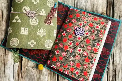 Workshop de caderno de papel japonês e marcador de página com cinto Mizuhiki