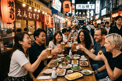 Tokyo: Shibuya Yokocho Food Tour with Drinks and Guide