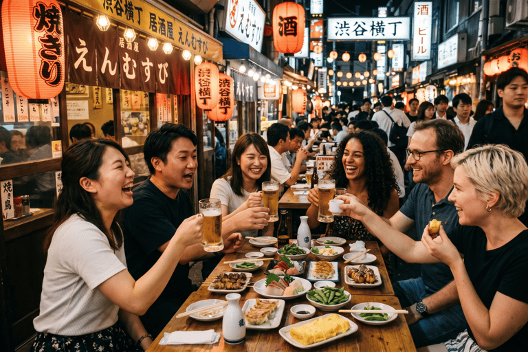 Tokyo: Shibuya Yokocho Food Tour with Drinks and Guide