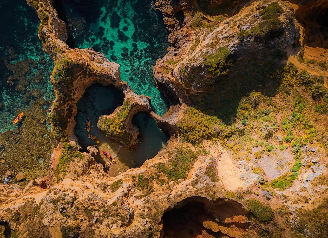 Fra Lagos: Kajaktur i Ponta da Piedade-grotterne fra katamaran