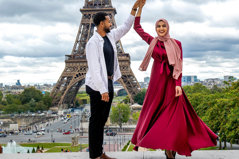 Parijs: Fotoshoot rond Eiffeltoren met 55 bewerkte foto&#039;s