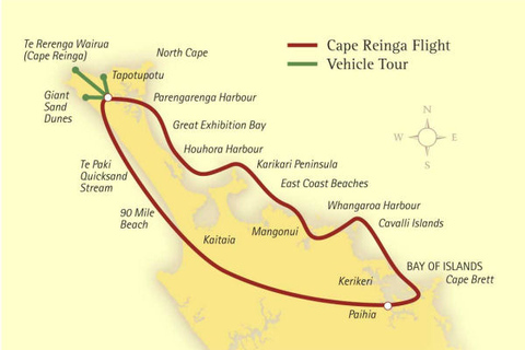 Bay of Islands: Cape Reinga Scenic Flight & Guided Tour