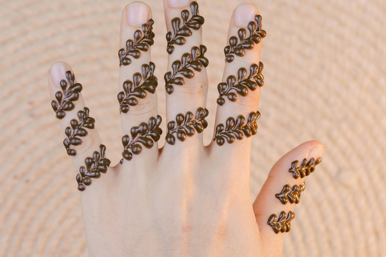 Henna on hands in Jaipur