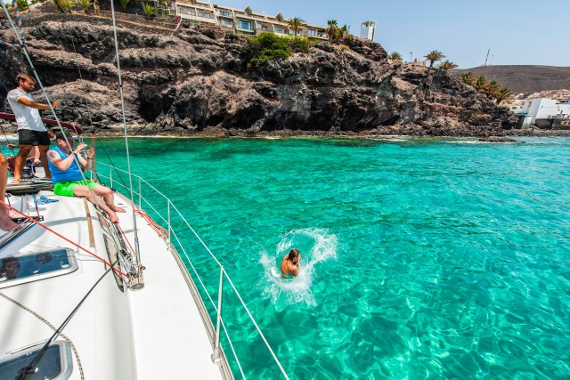 Visit Fuerteventura Sailing with Snorkeling and Dolphin Watching in Morro Jable, Fuerteventura, Spain