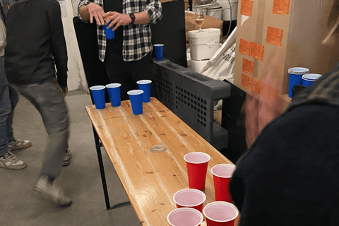 Brussels: Beer Pong in a Micro Brewery and Distillery