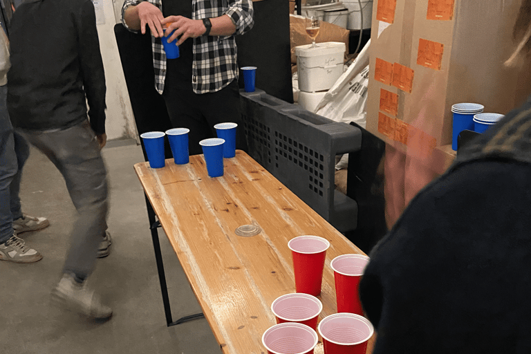 Brussels: Beer Pong in a Micro Brewery and Distillery
