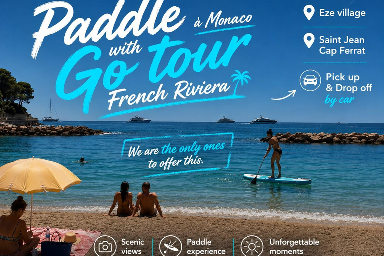 Excursion to Èze, Monaco beach with 1 hour of paddleboarding