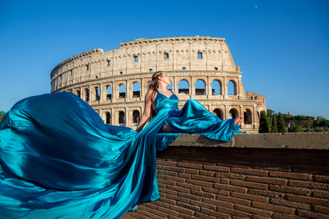Flying dress photoshoot