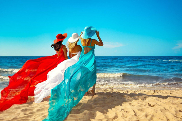 Fuerteventura: Corralejo Sand Dunes Flying Dress Photoshoot Ultimate (50 photos | 90 mins | 30sec video)