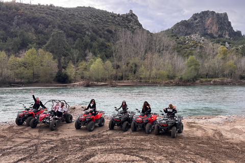 Side/Belek: ATV & Zipline Combo w/ Riverside Swimming Break Shared ATV Quad Safari Off-Road Adventure (Double)