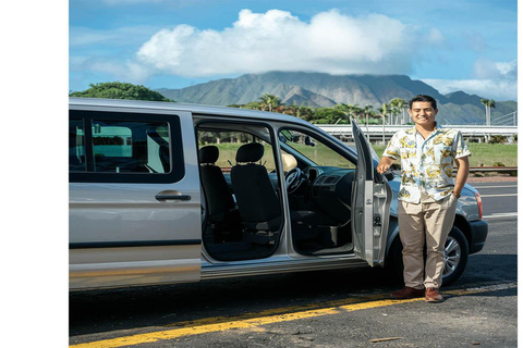 SALIDA-Traslado privado de Waikiki al aeropuerto HNL en minivan