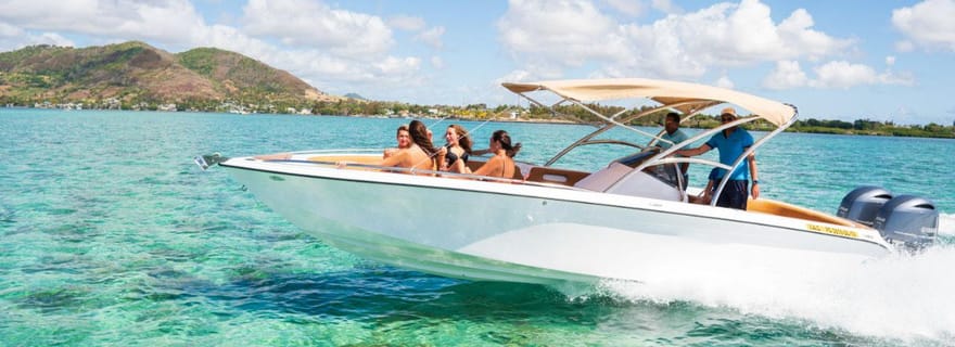 Maurice : hors-bord Ile aux Cerfs, chute d'eau GRSE, BBQ, Bar