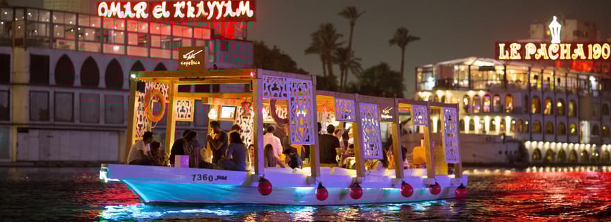 Le Caire : balade privée en felouque, boissons à volonté