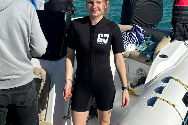 Hurghada: Sporty wodne, łódź bananowa i nurkowanie z rurkąBanan, przejażdżka sofą, nurkowanie z rurką i obserwacja delfinów