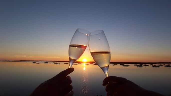 as cores da ria formosa cruzeiro ao pôr do sol em faro