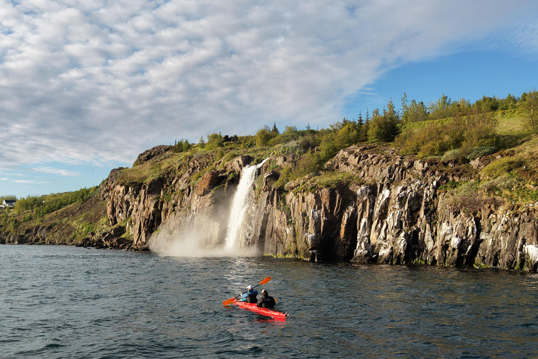 Akureyri: Tandem Kayaking with Geothermal Waterfall Visit