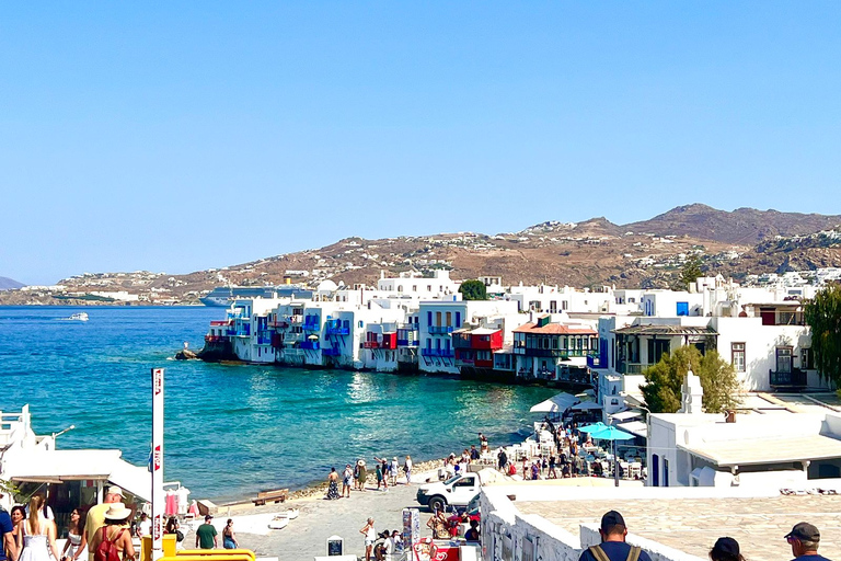 Mykonos : visite guidée avec prise en charge au terminalPoint de rencontre du nouveau port de Mykonos