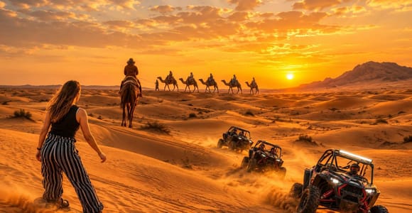 Desert Tour by ATV/Buggy Self-drive, VIP Dinner, Camel Ride