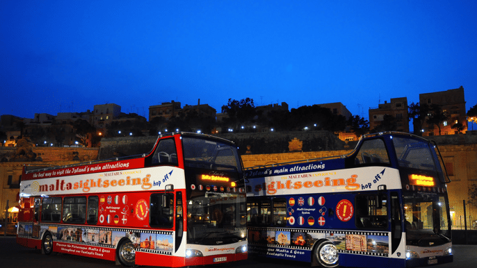 malta by night opentop bus tour including 1hour mdina stop