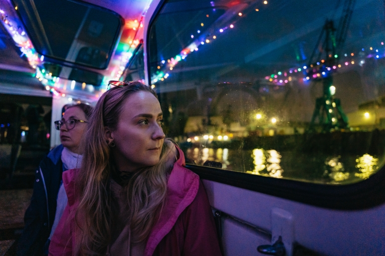 Puerto de Hamburgo: crucero nocturno en barcaza por las luces de la ciudad