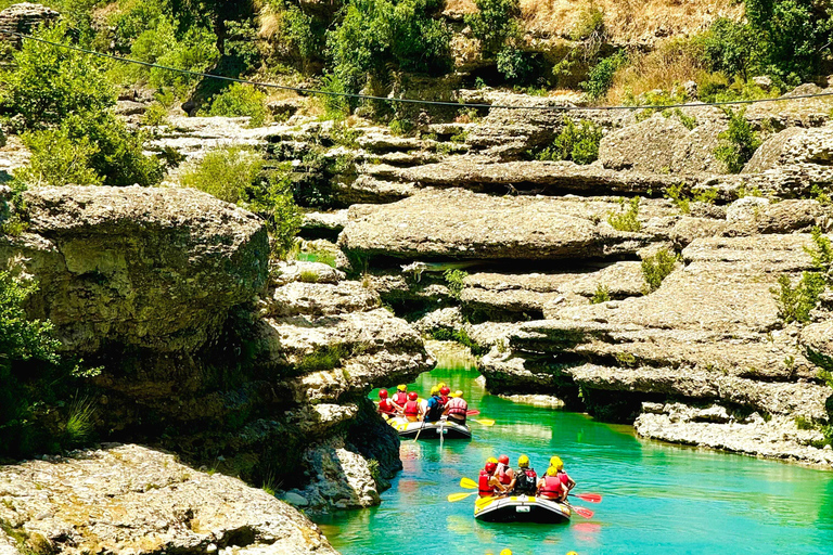 From Durrës: Vjosa Rafting & Thermal Baths & Food Tasting