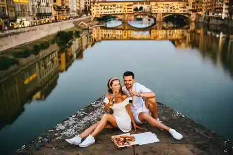 Florencia: Sesión de fotos clásica con el Puente Vecchio