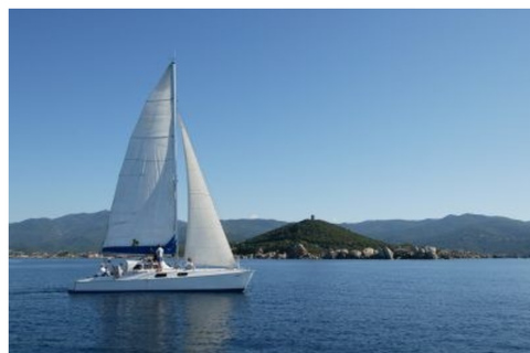 Sunset catamaran cruise tour / view of the Sanguinaires Islands / Ajaccio
