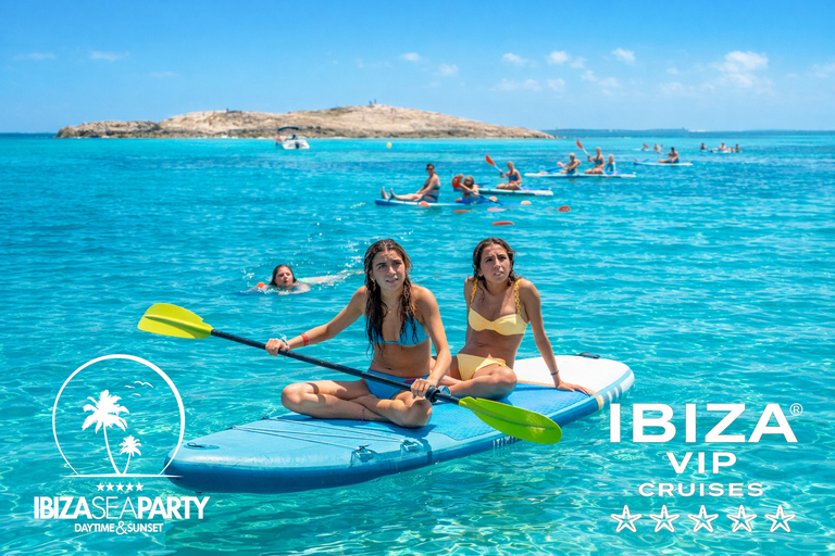 Ibiza: Formentera VIP Boat Paella, BBQ, OpenBar, DJ & Sunset BASIC TICKET with 5h Open Bar & Breakfast