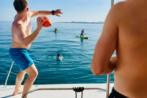 Benalmádena Catamaran Sightseeing Tour: Tapas Food Tasting, Drinks, Swimming & Dolphins Benalmádena Catamaran Tour: Tapas Tasting, Drinks, Swimming, and Dolphins