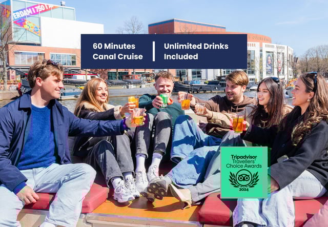 Guided Amsterdam Canal Cruise – Snacks &amp; Drinks on board -1H