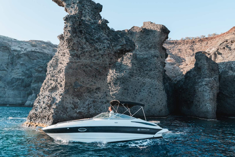 Santorin : Bateau privé de luxe avec nourriture et boissons