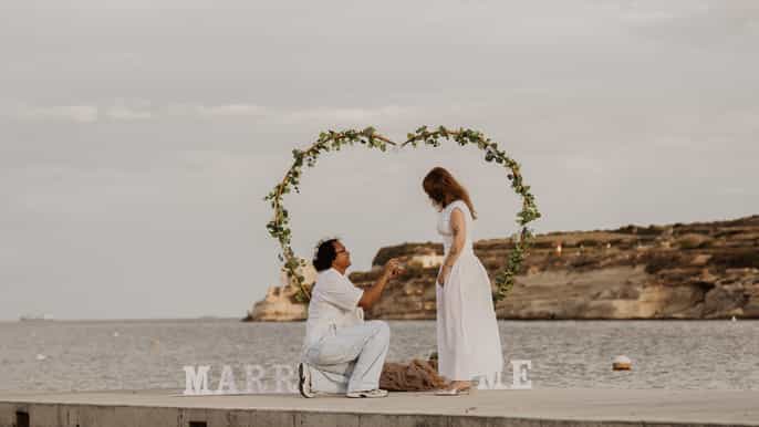 Heiratsantrag-Fotoshooting mit professionellem Fotografen auf Malta