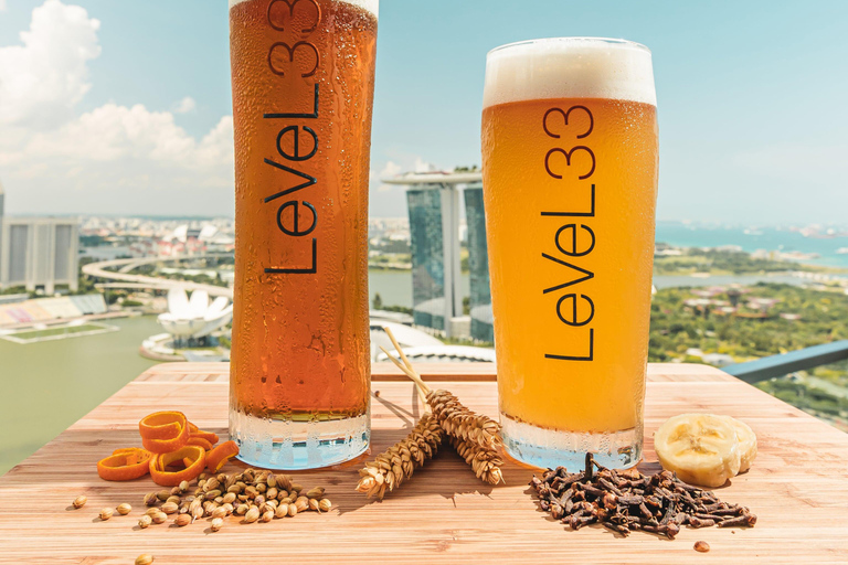 Cingapura: Pacote LeVeL33 Craft-Brewery Restaurant &amp; LoungeMenu de 6 pratos da Cervejaria + 1 copo de cerveja Brut 300ml