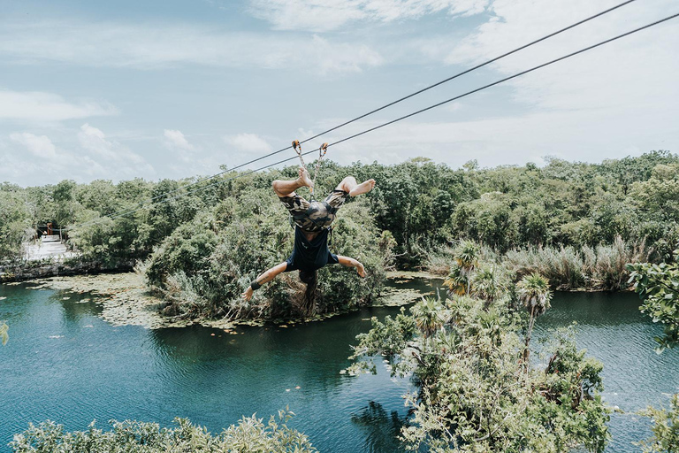 Från Riviera Maya: Tulum-ruiner, Cenotes och djungeläventyrTulum: Tulums ruiner och Jungle Adventure Park Combo Tour