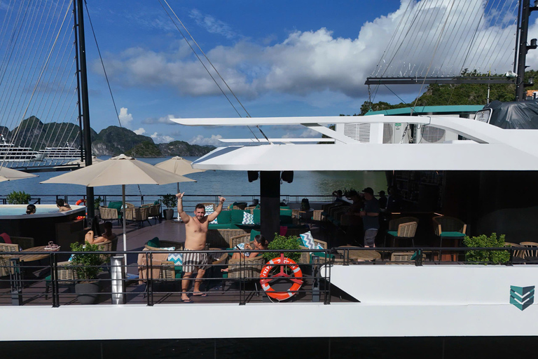 Hanoi:Halong Catamaran 5* Day Cruise,champoline,water slide Without Transfer Service